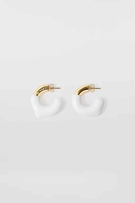 SMALL RUBBERIZED EARRINGS GOLD / white sold by Sunnei