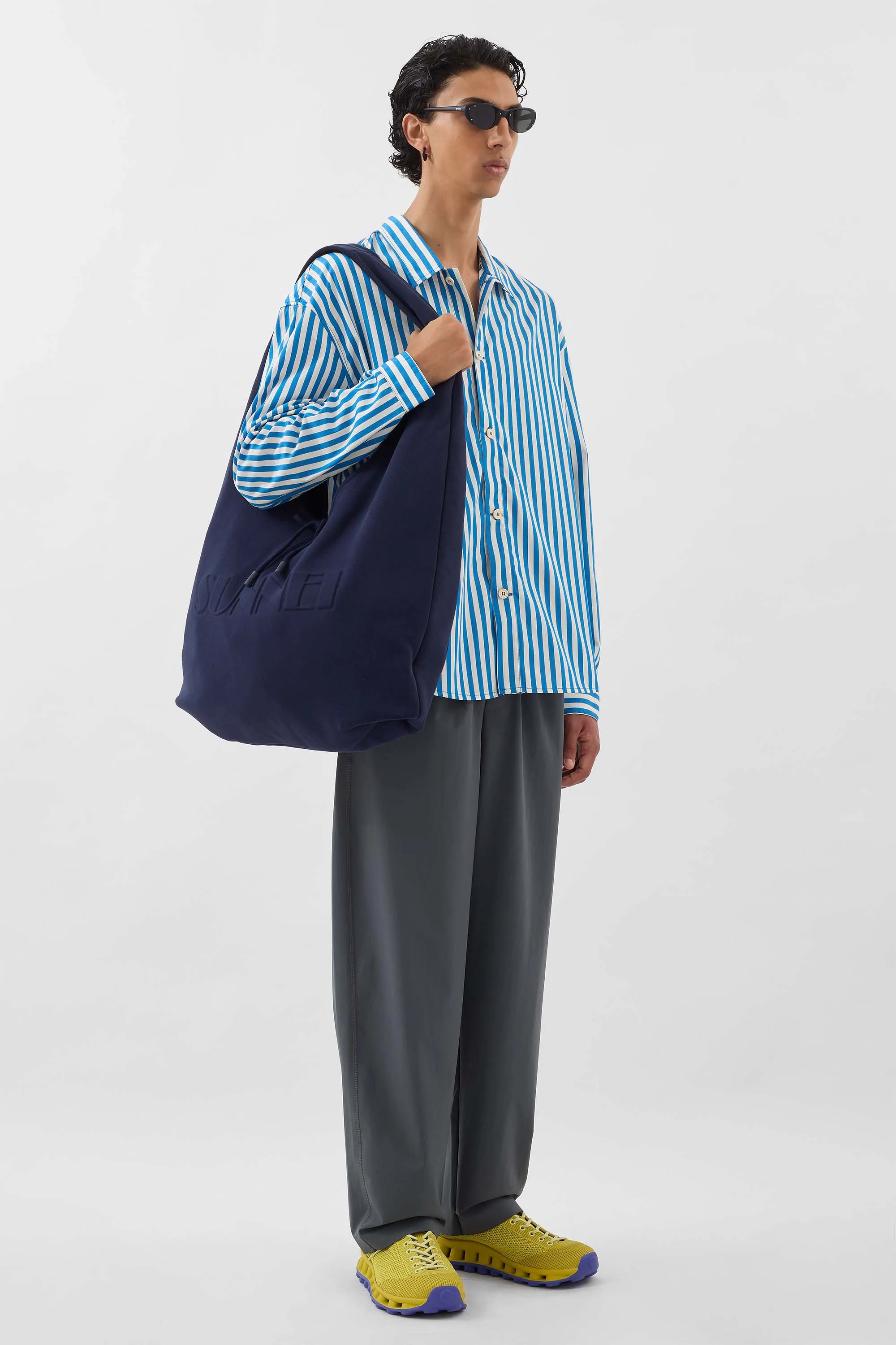 OVER SHIRT / bluette & off white stripes sold by Sunnei product image thumbnail 3