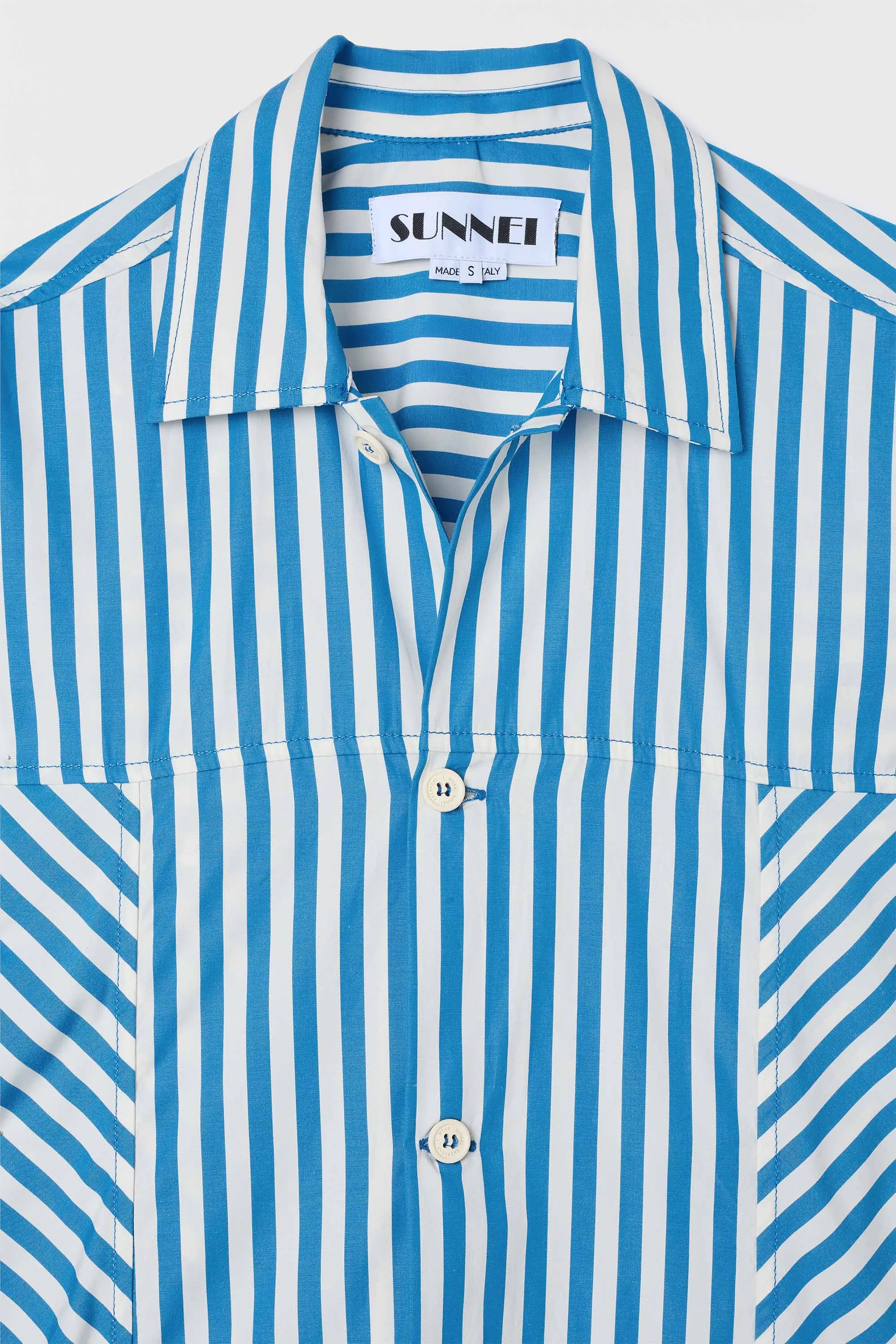 SHIRT DRESS / bluette & off white stripes sold by Sunnei product image thumbnail 4