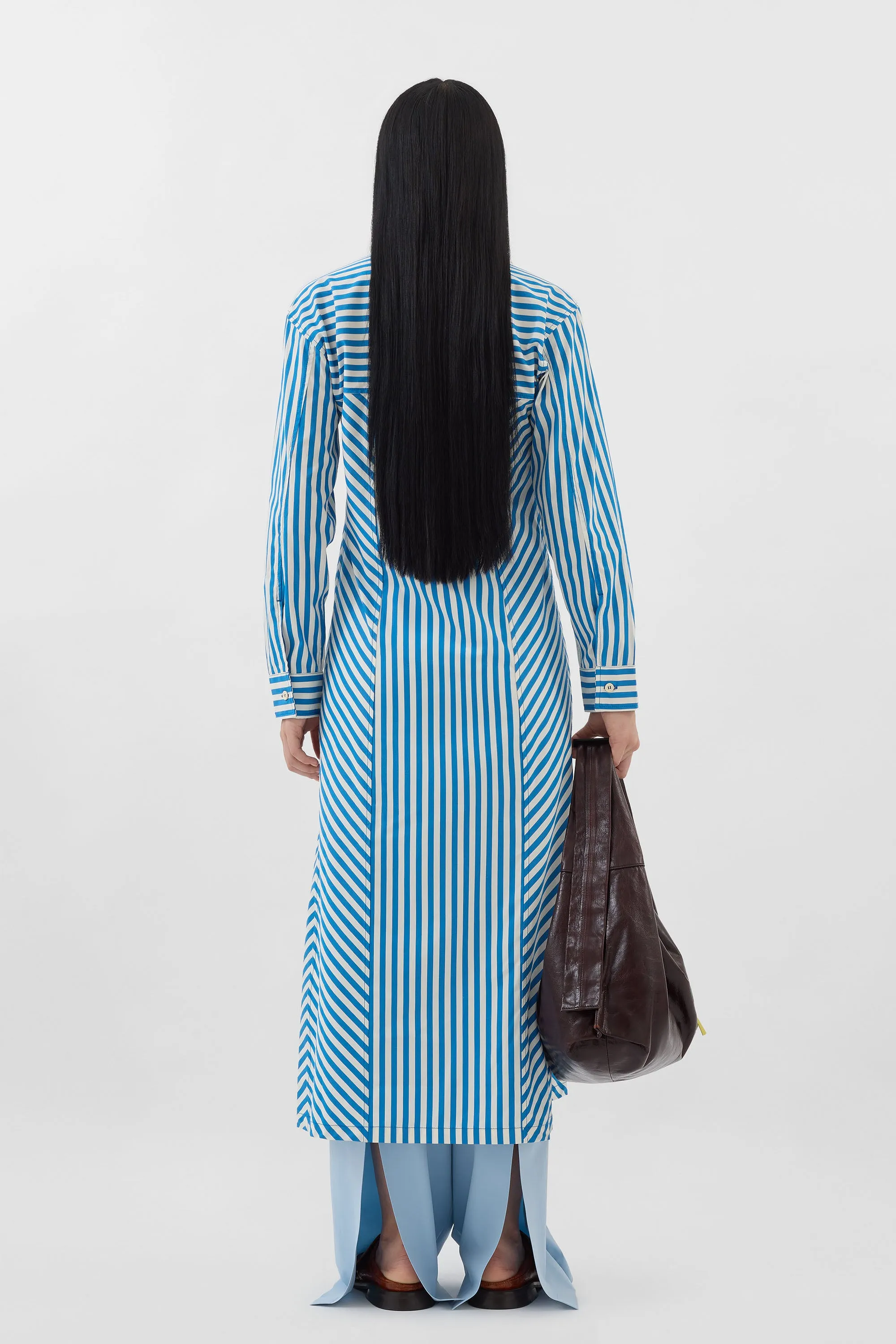 SHIRT DRESS / bluette & off white stripes sold by Sunnei product image thumbnail 3