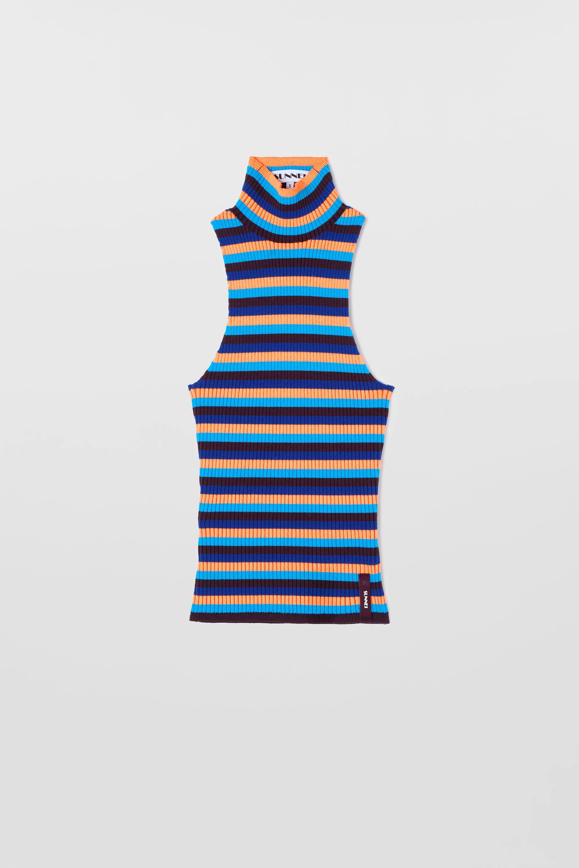 HIGHNECK KNIT TANK TOP / azure stripes sold by Sunnei