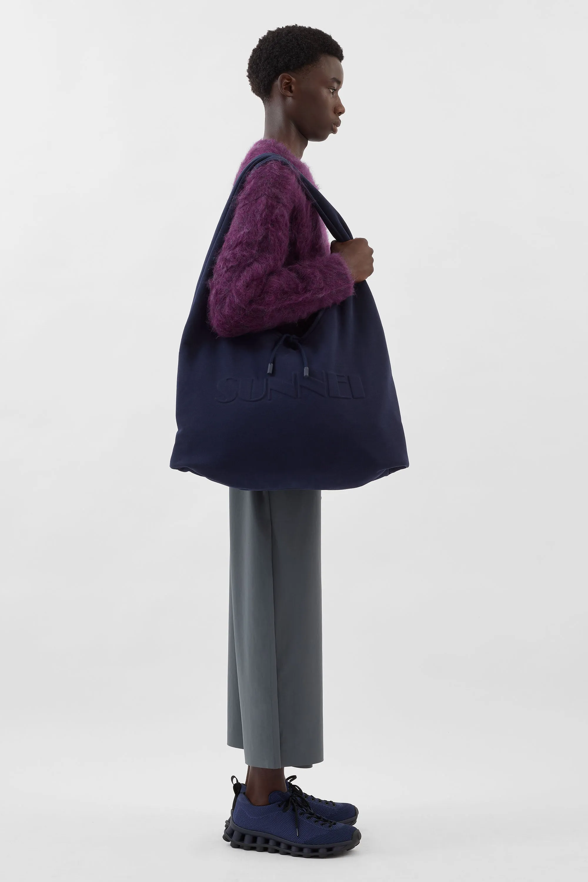 HAIRY KNIT ROUND NECK SWEATER / plum sold by Sunnei product image thumbnail 4