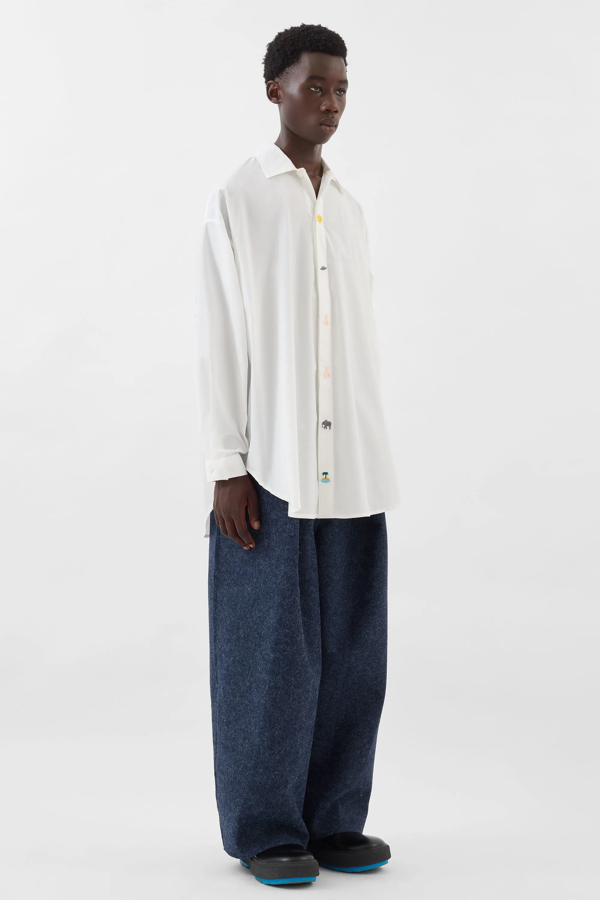 MEGA OVER SHIRT EMBROIDERY / off white sold by Sunnei product image thumbnail 3