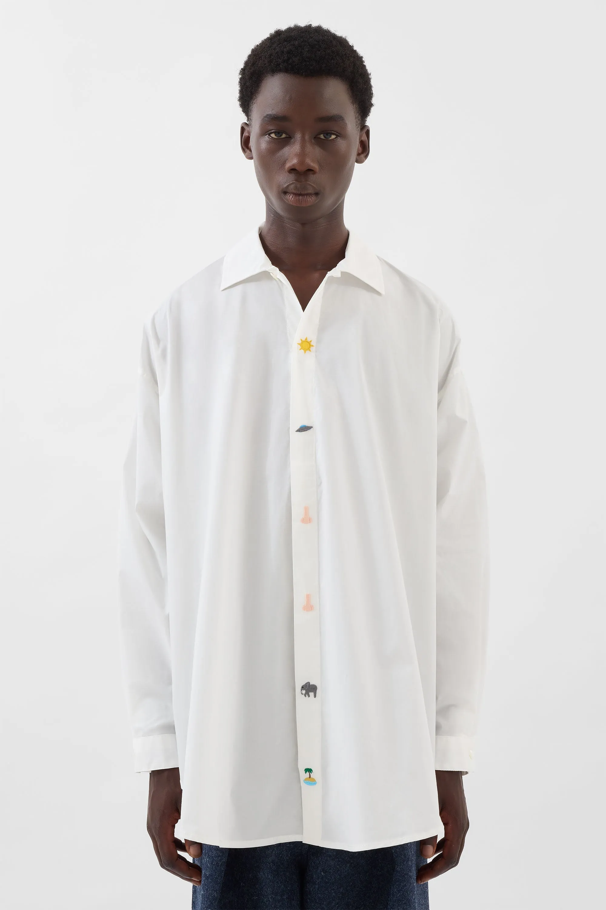 MEGA OVER SHIRT EMBROIDERY / off white sold by Sunnei product image thumbnail 2