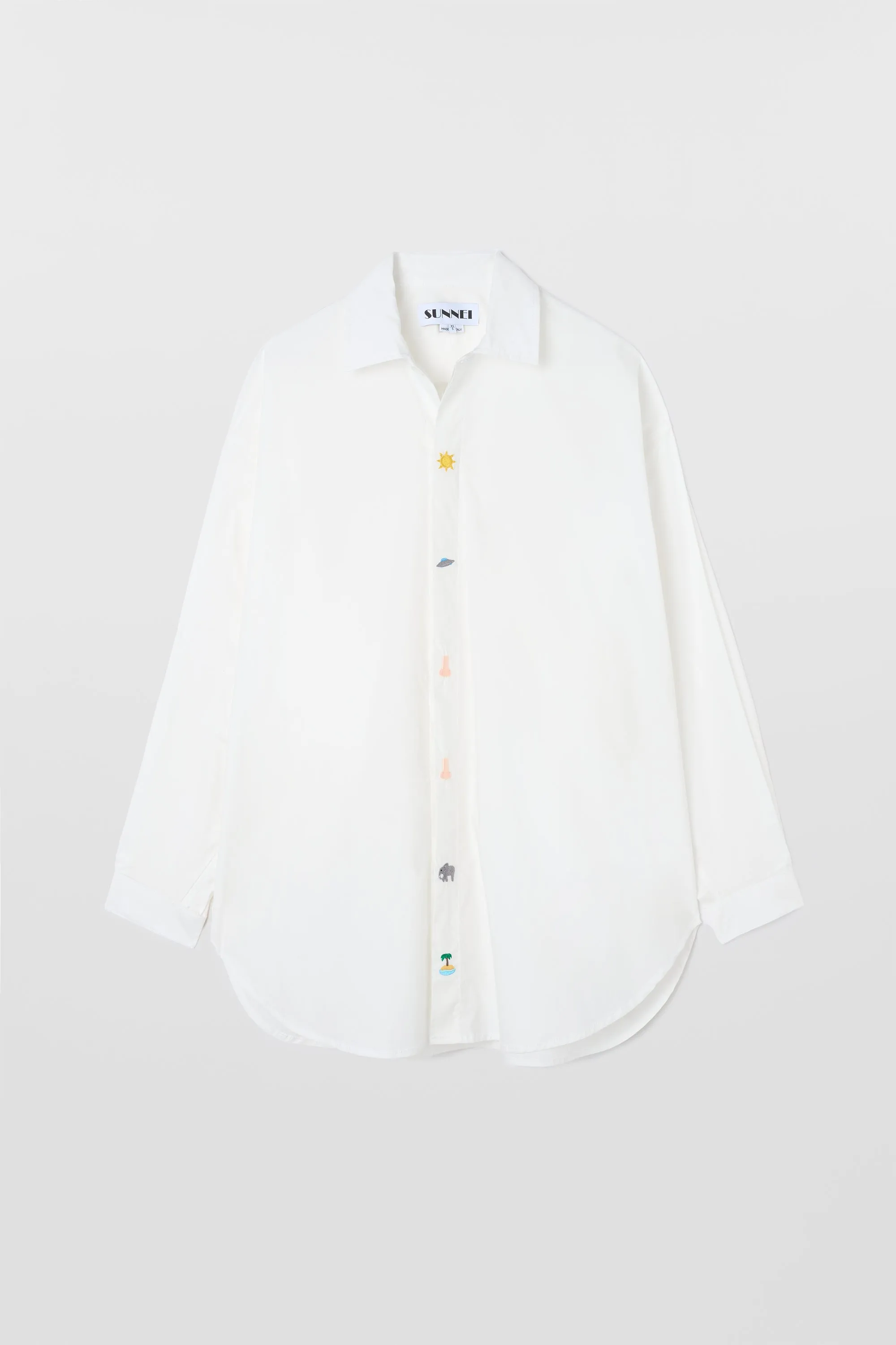 MEGA OVER SHIRT EMBROIDERY / off white sold by Sunnei