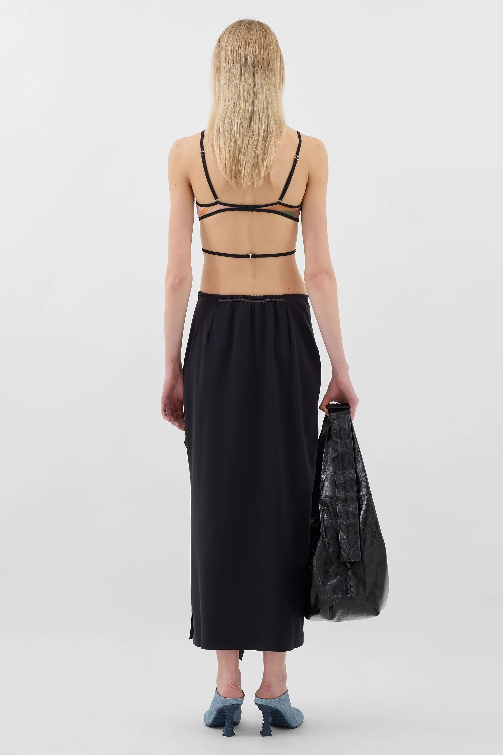 DRAPED TECH SKIRT / black sold by Sunnei product image thumbnail 4