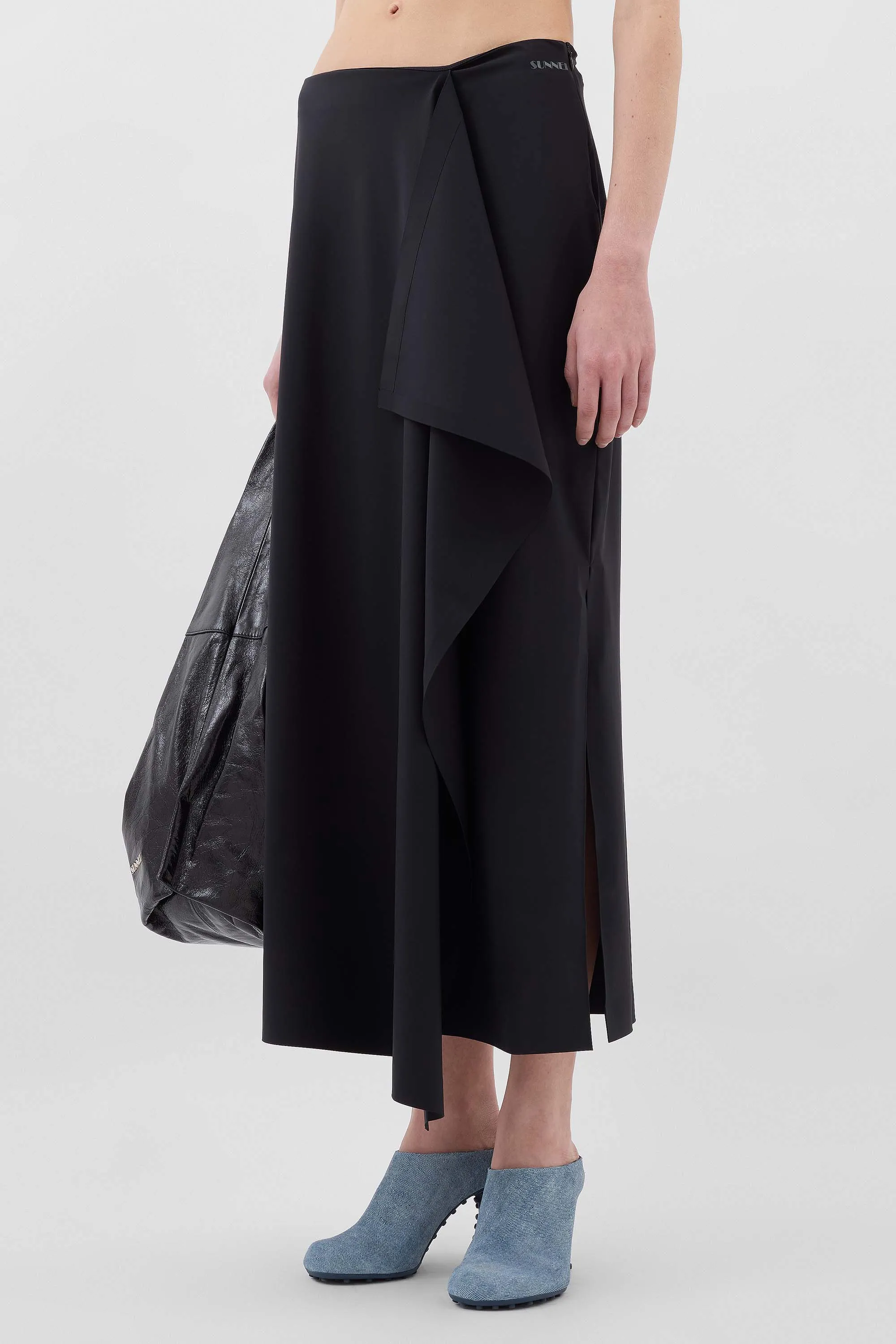 DRAPED TECH SKIRT / black sold by Sunnei product image thumbnail 2