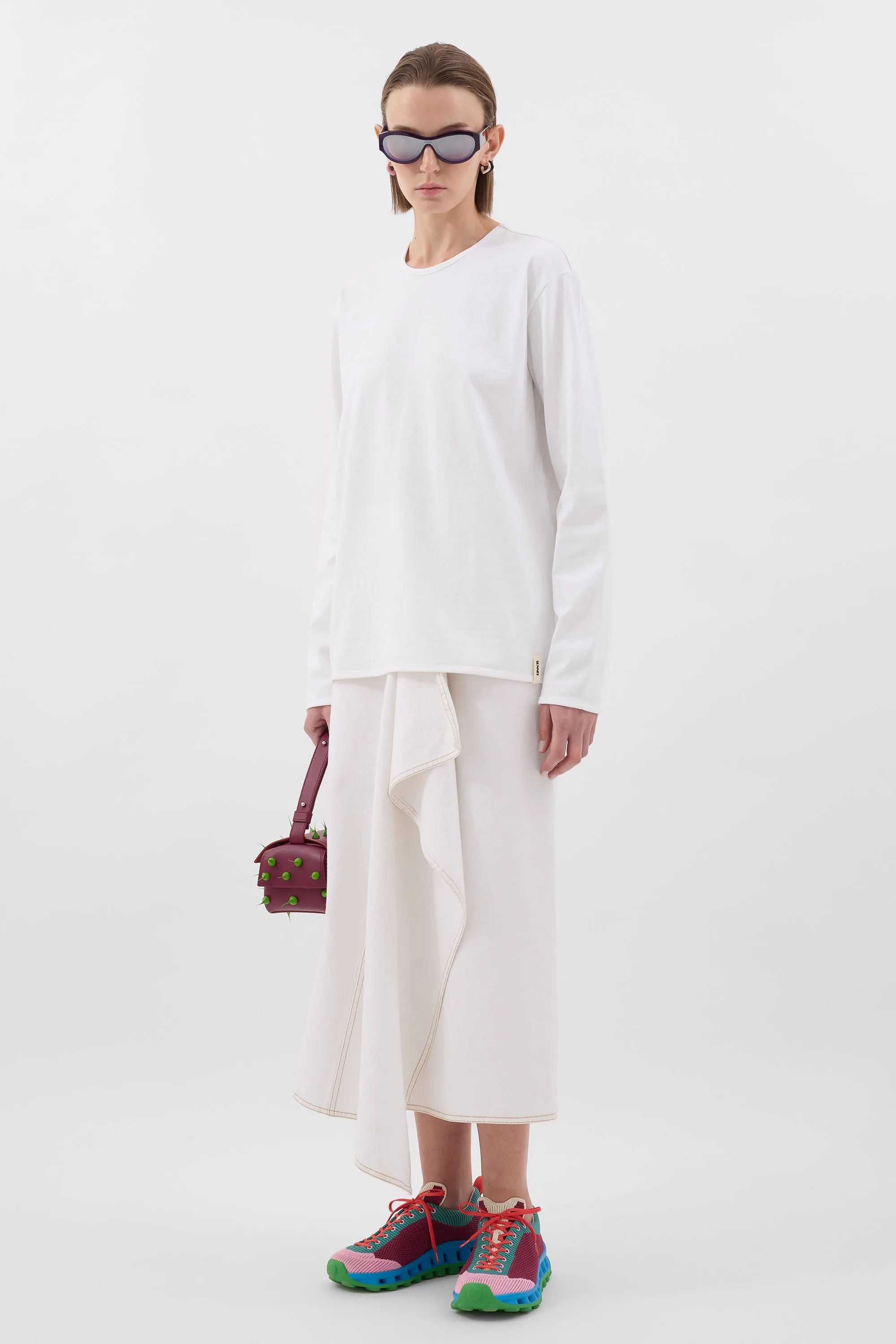 EVERYDAY CLASSIC LONGSLEEVE T-SHIRT / white sold by Sunnei product image thumbnail 4