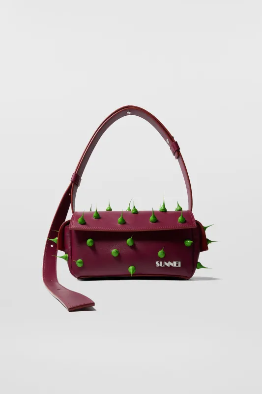 SPIKY SMALL LABAULETTO BAG / burgundy sold by Sunnei