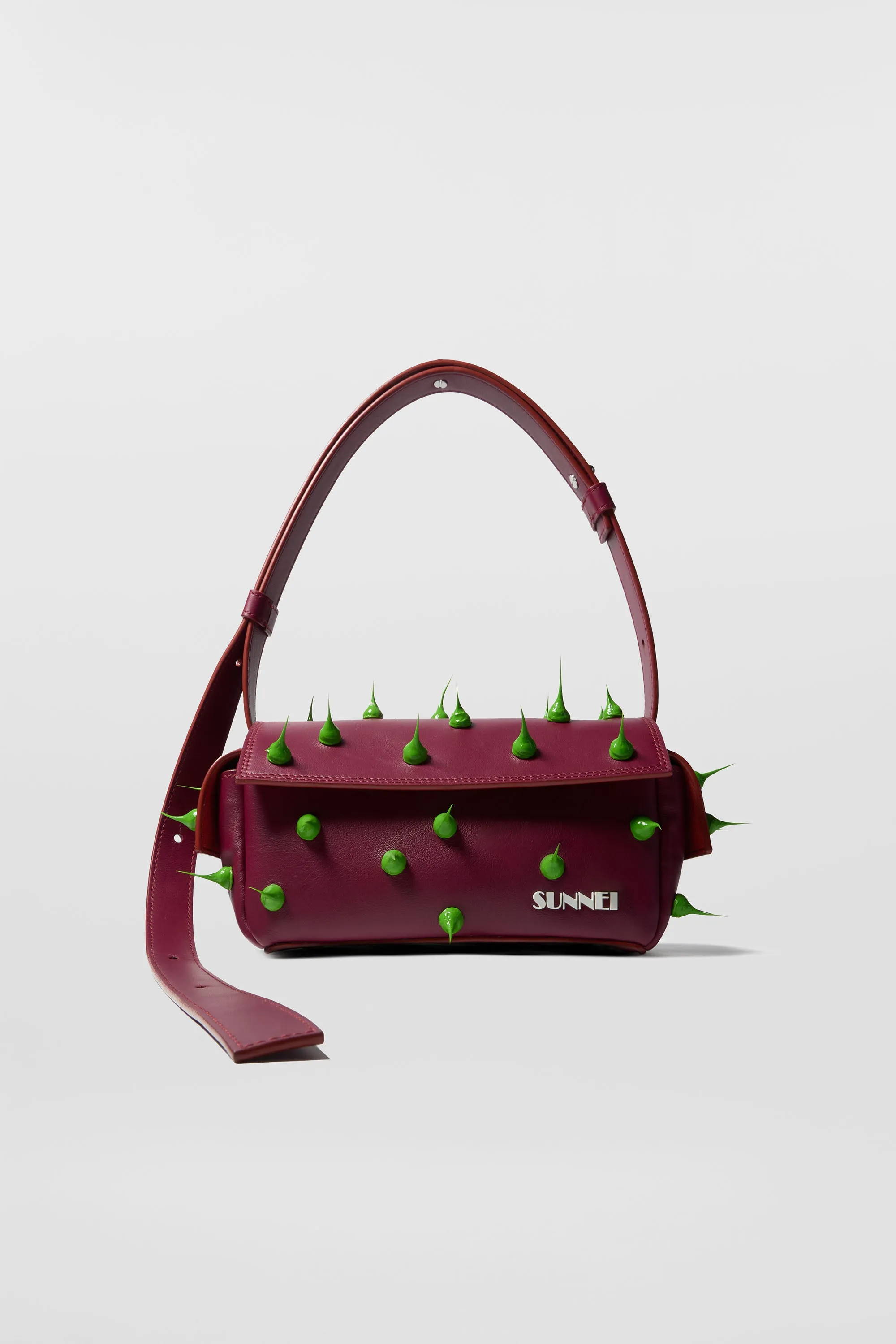 SPIKY SMALL LABAULETTO BAG / burgundy sold by Sunnei