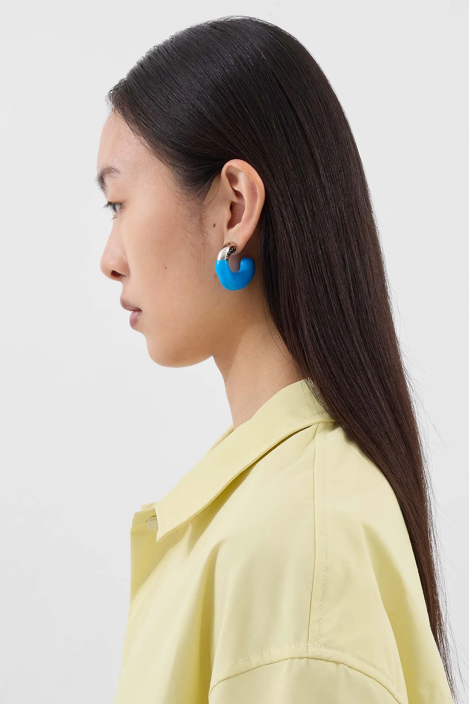 SMALL RUBBERIZED EARRINGS SILVER / light blue sold by Sunnei product image thumbnail 3