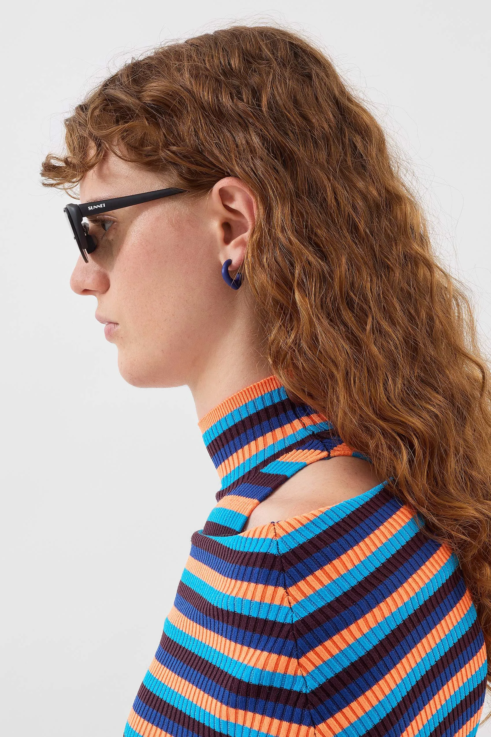 SINGLE METALLIZED EARRING / blue matte sold by Sunnei product image thumbnail 3