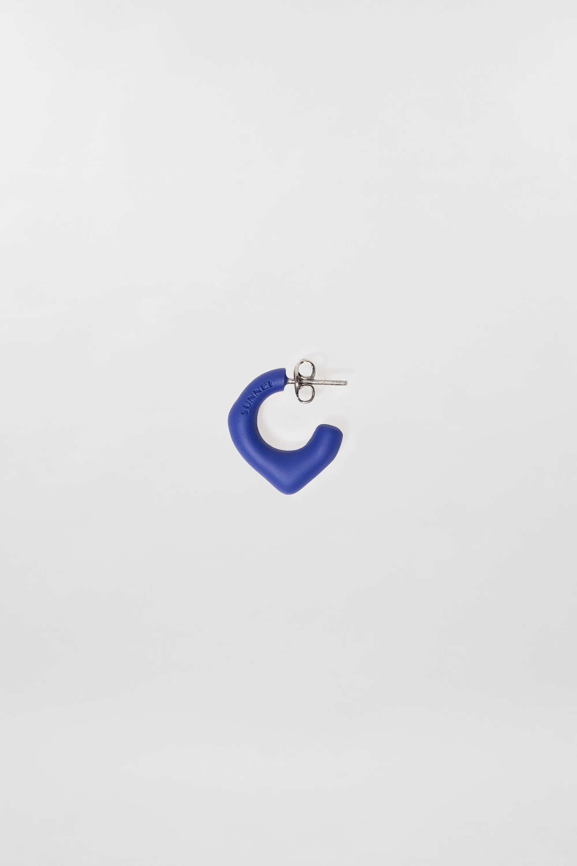 SINGLE METALLIZED EARRING / blue matte sold by Sunnei