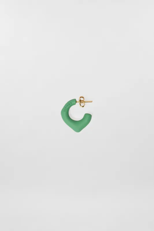 SINGLE METALLIZED EARRING / green matte sold by Sunnei
