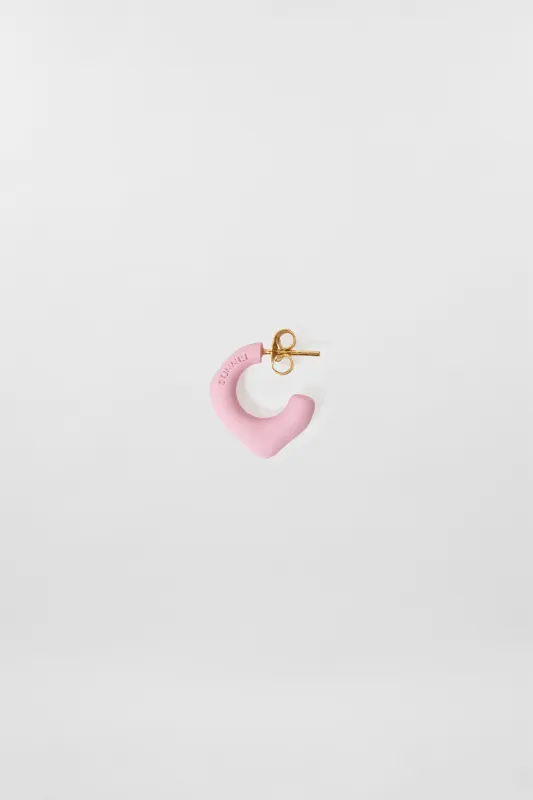 SINGLE METALLIZED EARRING / pink matte sold by Sunnei