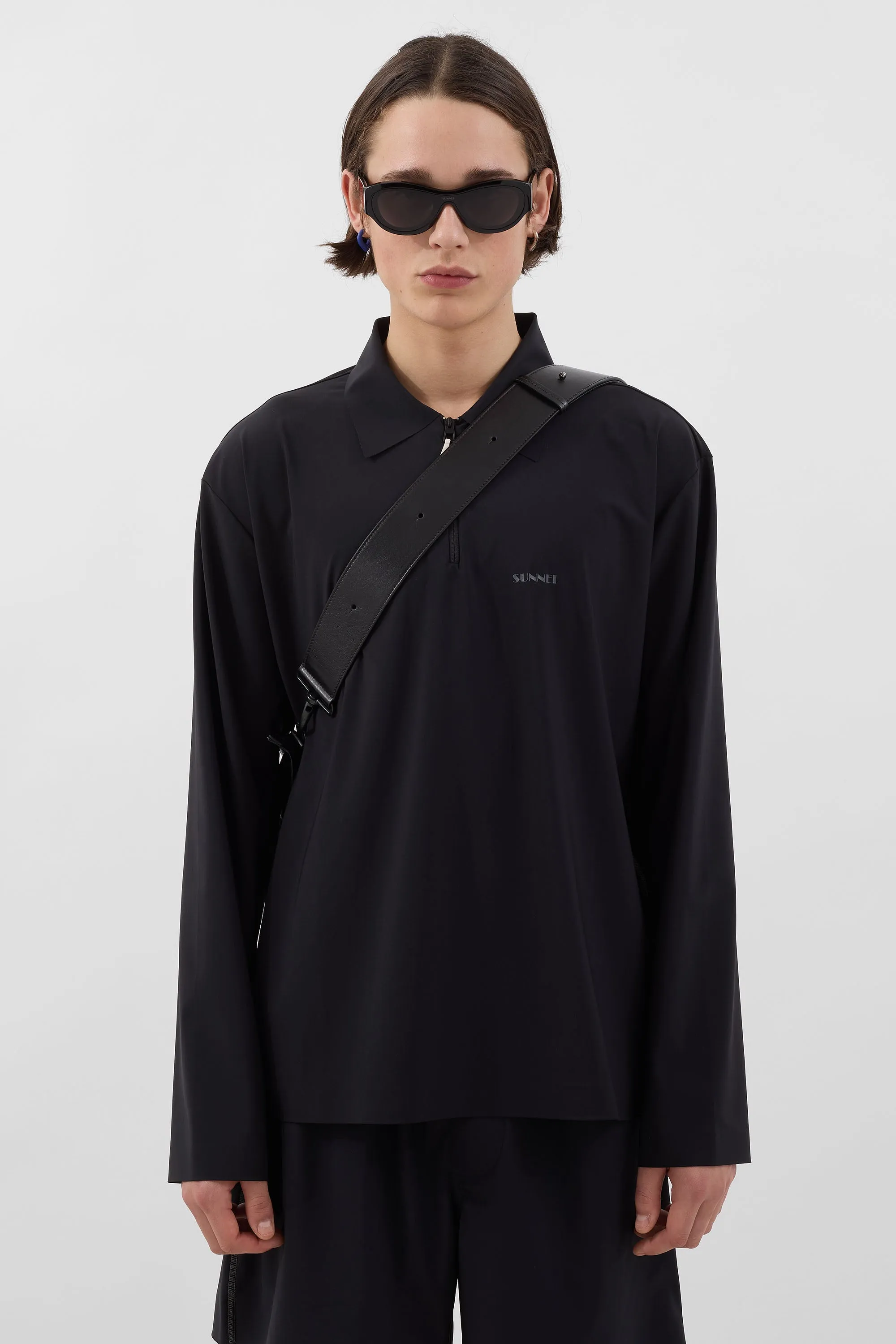 TECH LONGSLEEVE POLO / black sold by Sunnei product image thumbnail 2