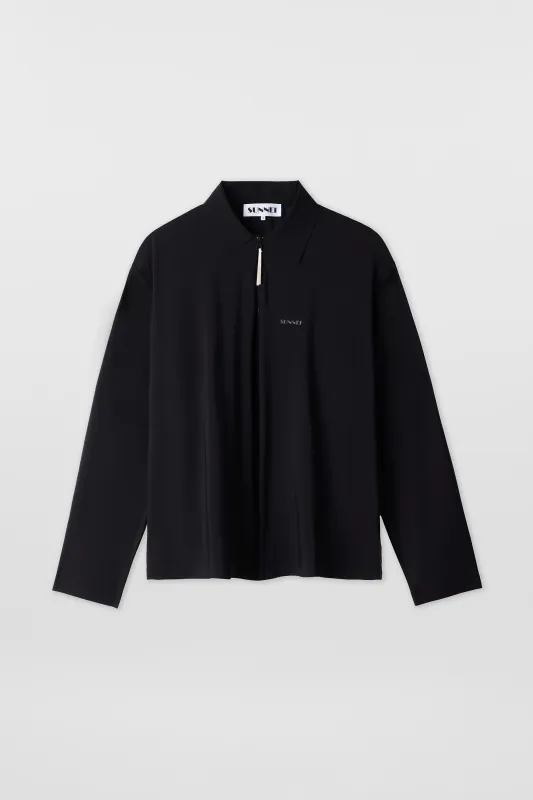 TECH LONGSLEEVE POLO / black sold by Sunnei