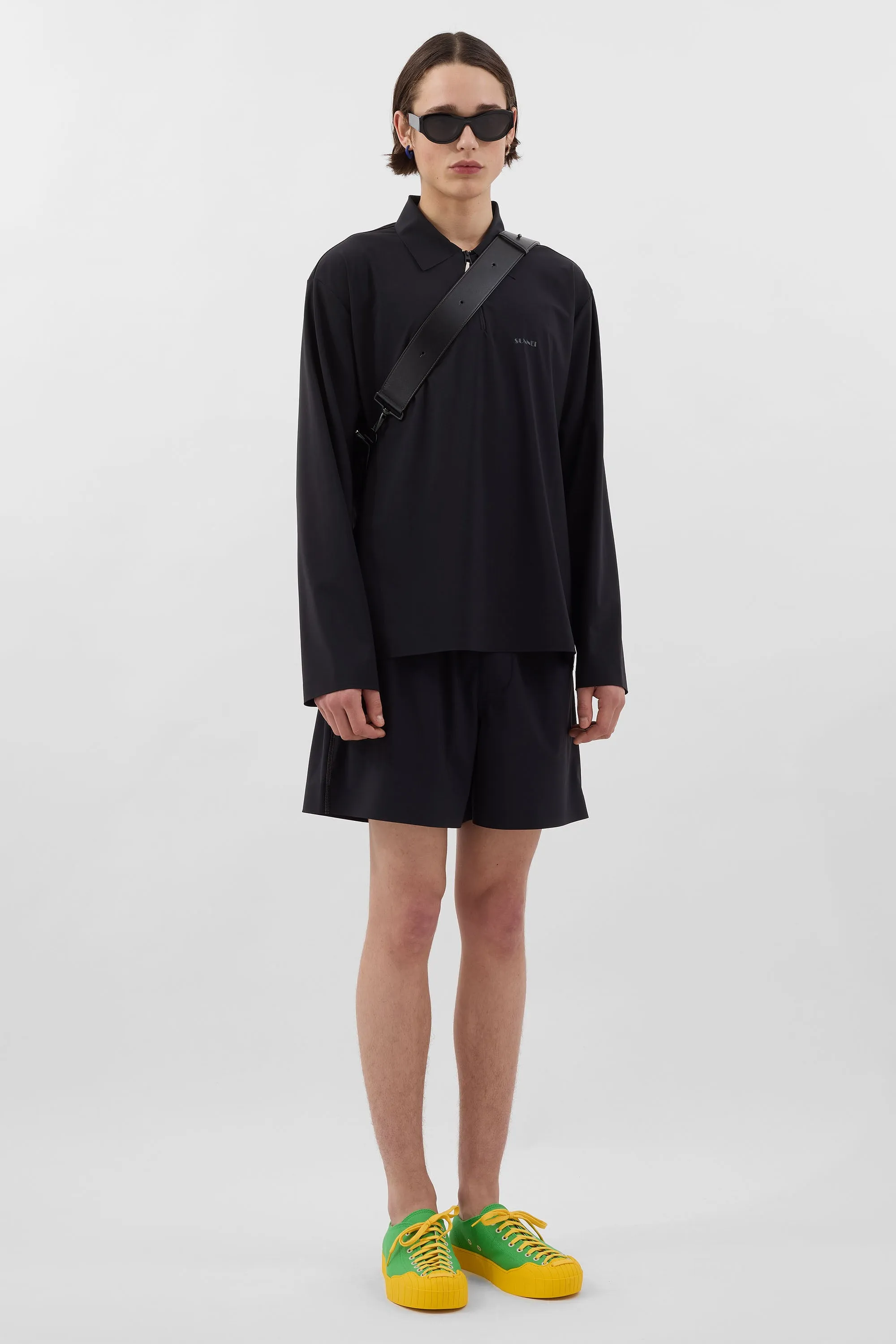 TECH LONGSLEEVE POLO / black sold by Sunnei product image thumbnail 3