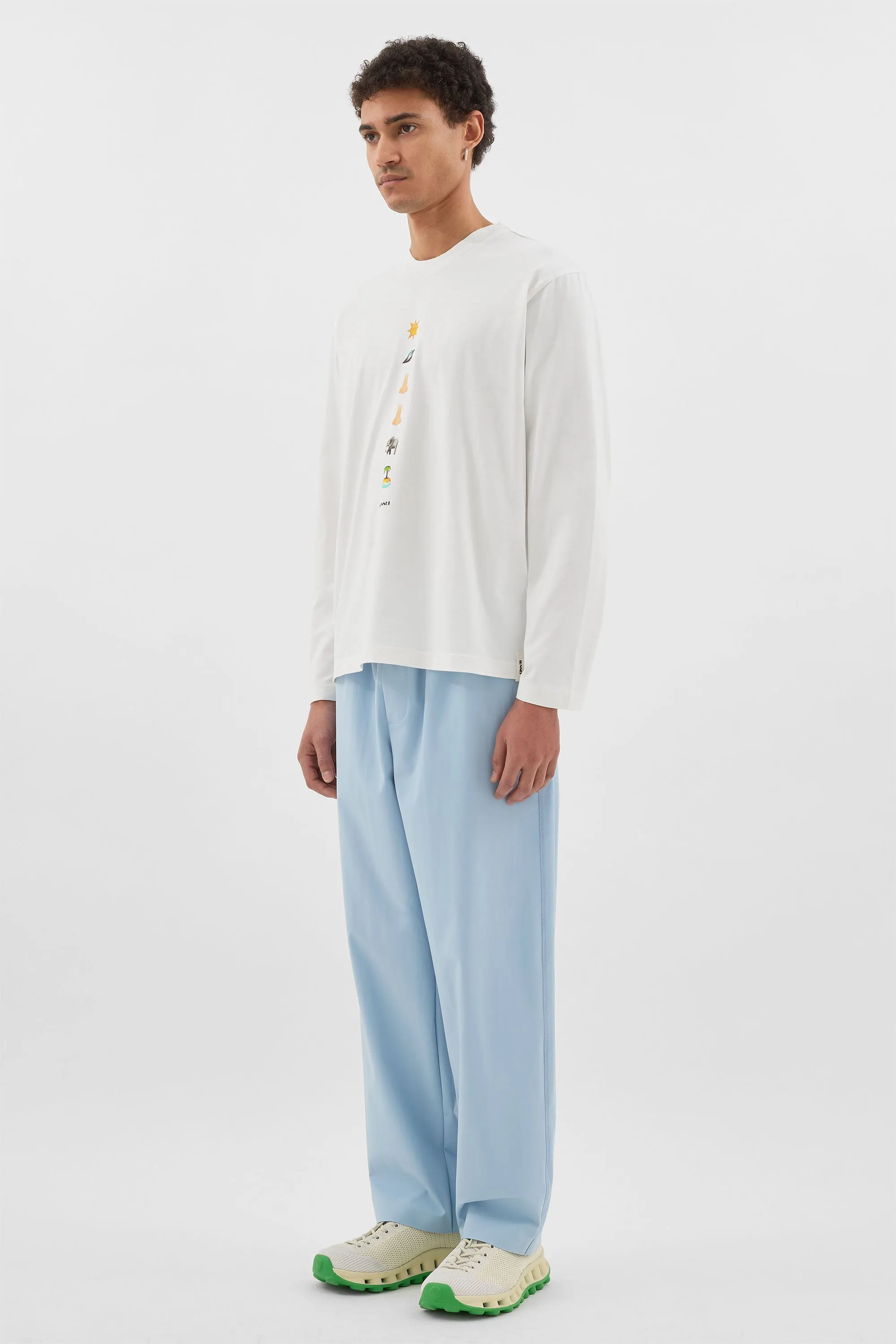 CLASSIC LONGSLEEVE EMOJI T-SHIRT / off white sold by Sunnei product image thumbnail 4
