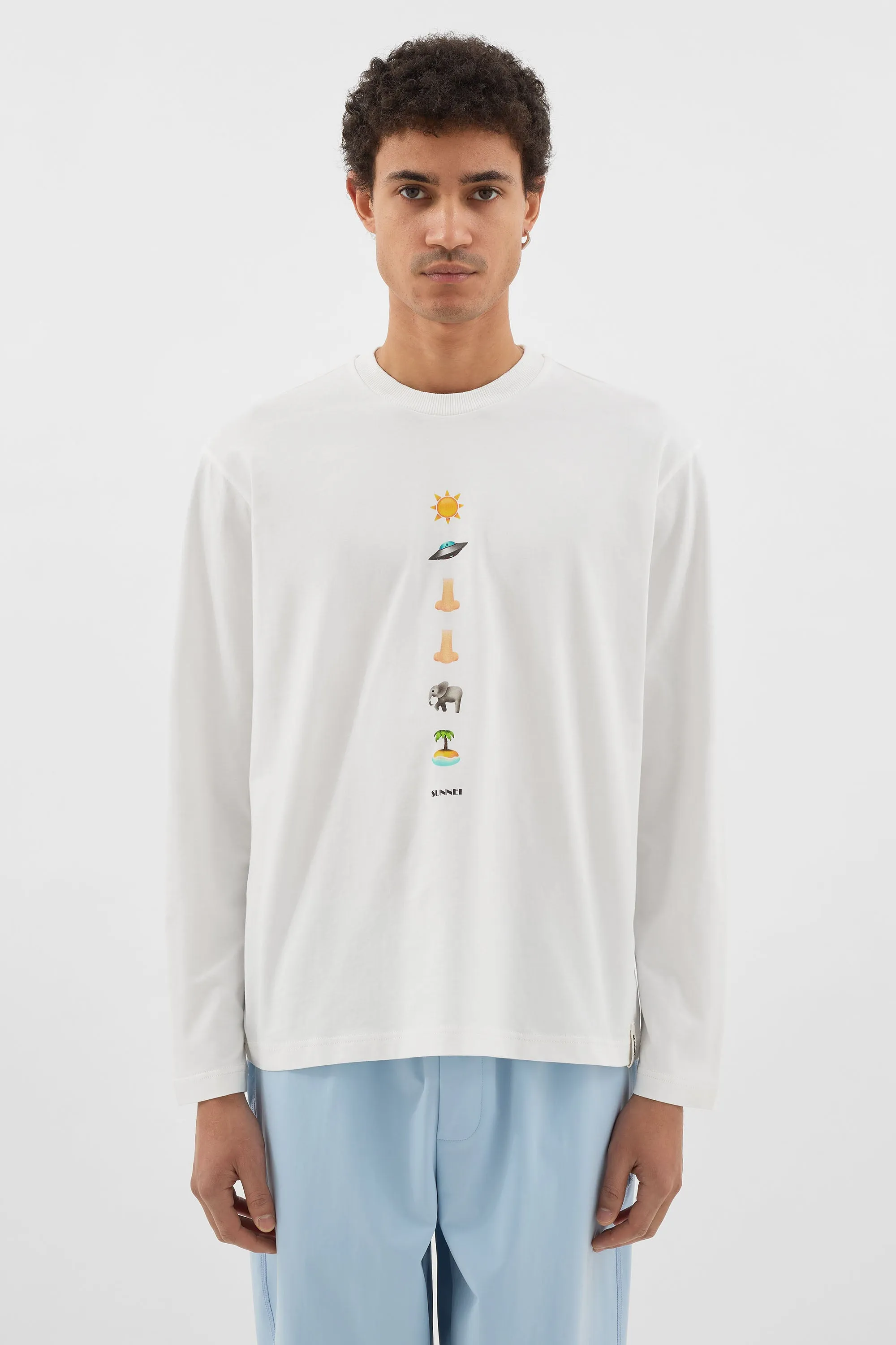 CLASSIC LONGSLEEVE EMOJI T-SHIRT / off white sold by Sunnei product image thumbnail 2