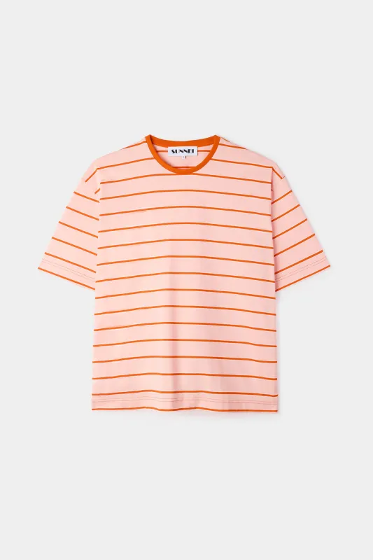 STRIPED OVER T-SHIRT / pink sold by Sunnei