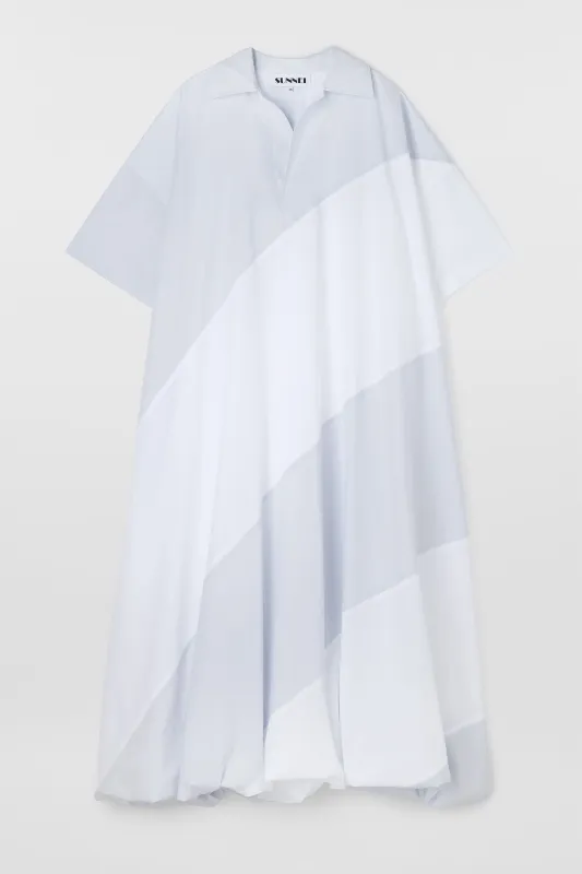 PUFFY POLO DRESS / azure & ice grey sold by Sunnei