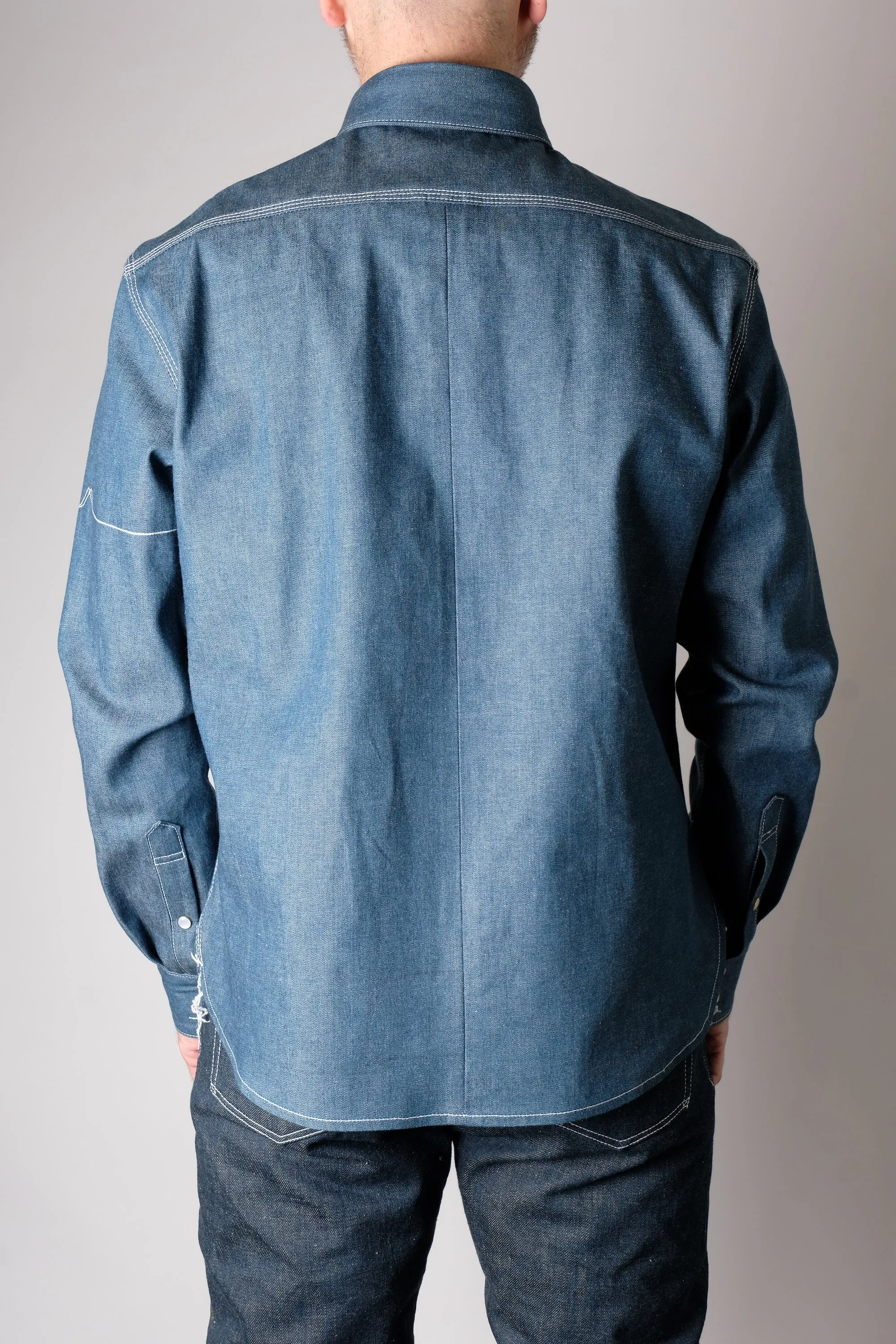 CHELSEA Teal Selvedge Workshirt sold by Fitted Underground product image thumbnail 4