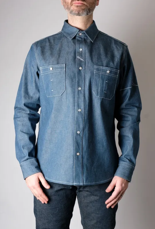 CHELSEA Teal Selvedge Workshirt made by Fitted Underground