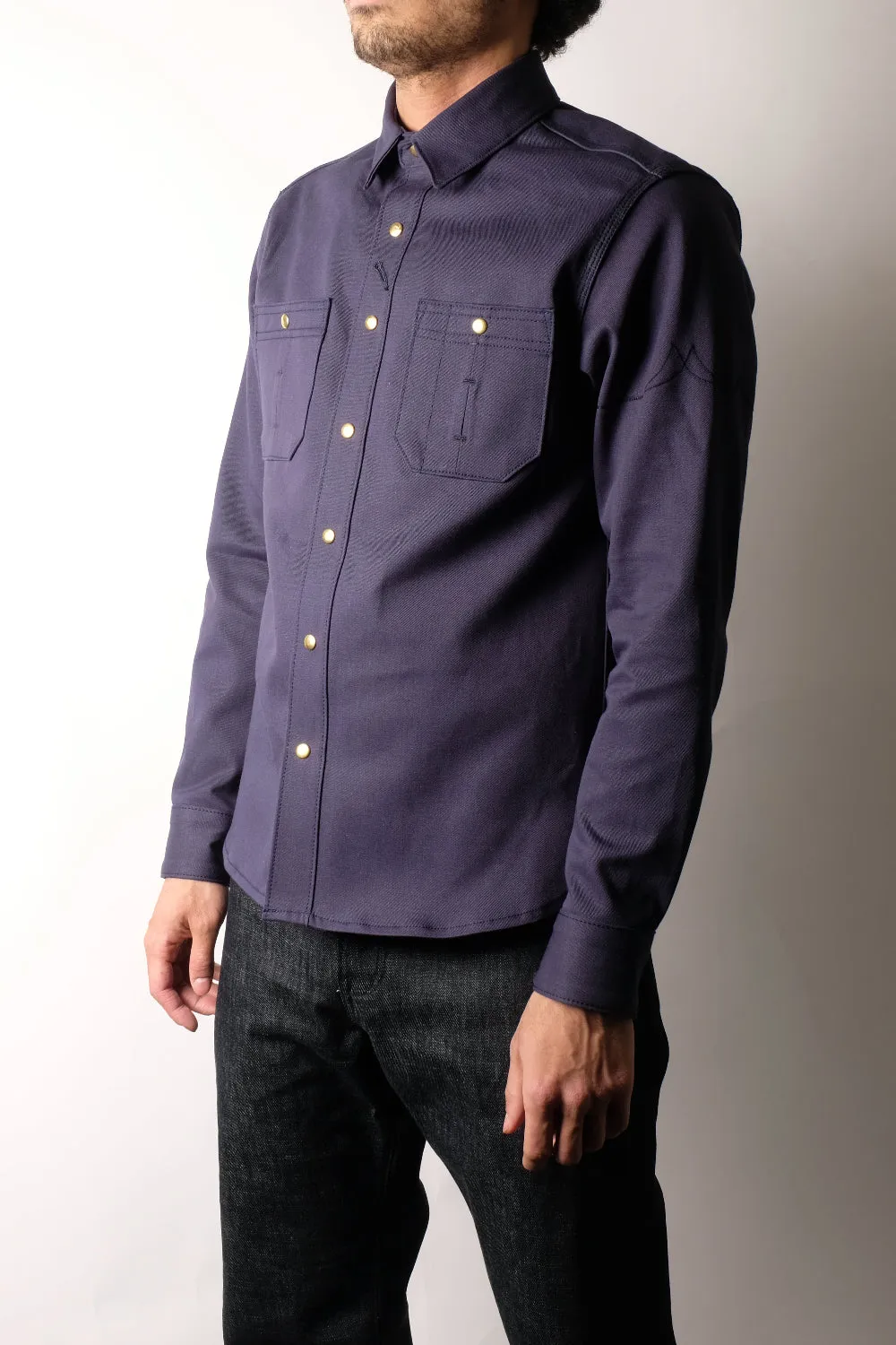 CHELSEA Selvedge Twill Workshirt (Navy) sold by Fitted Underground product image thumbnail 2