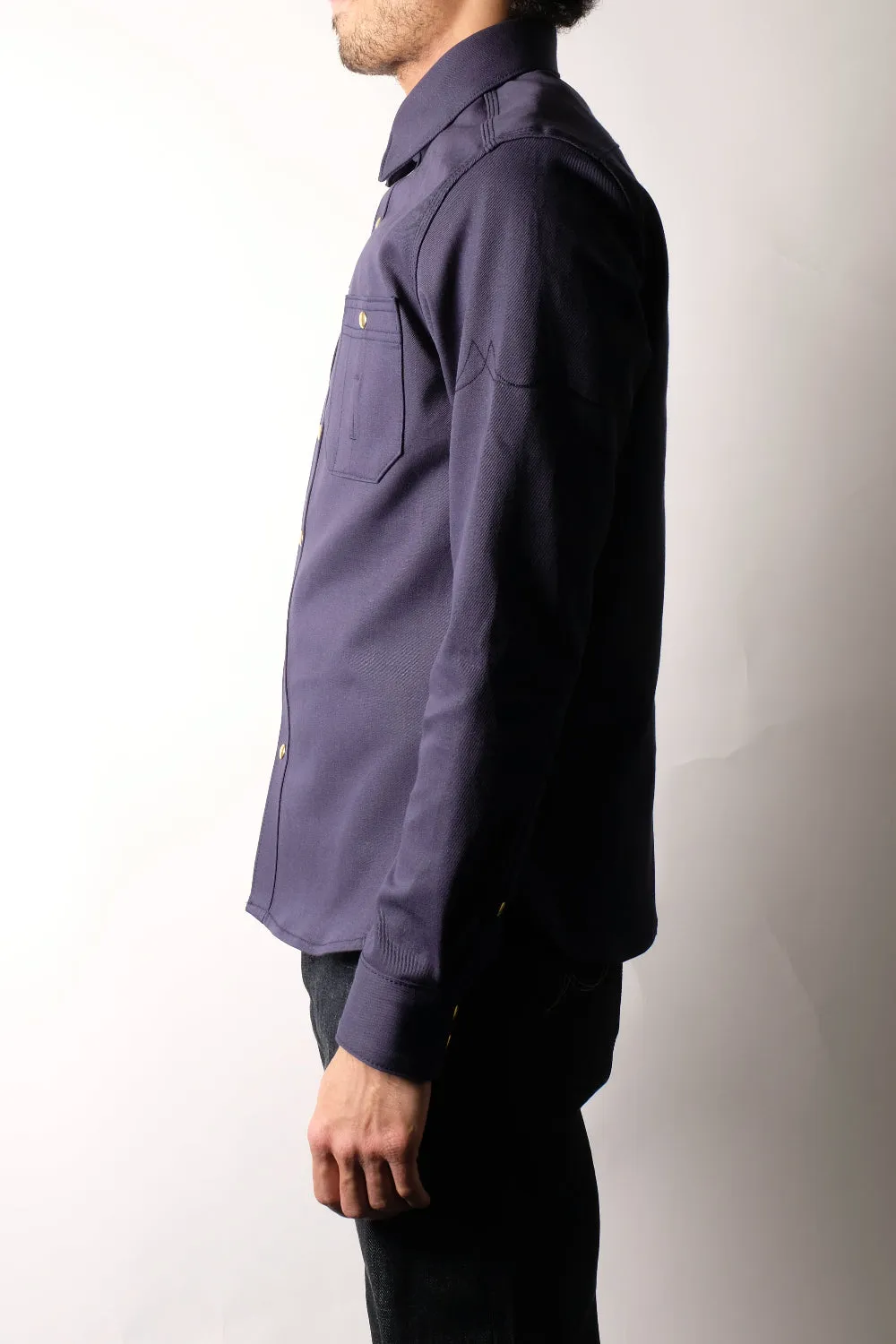 CHELSEA Selvedge Twill Workshirt (Navy) sold by Fitted Underground product image thumbnail 3