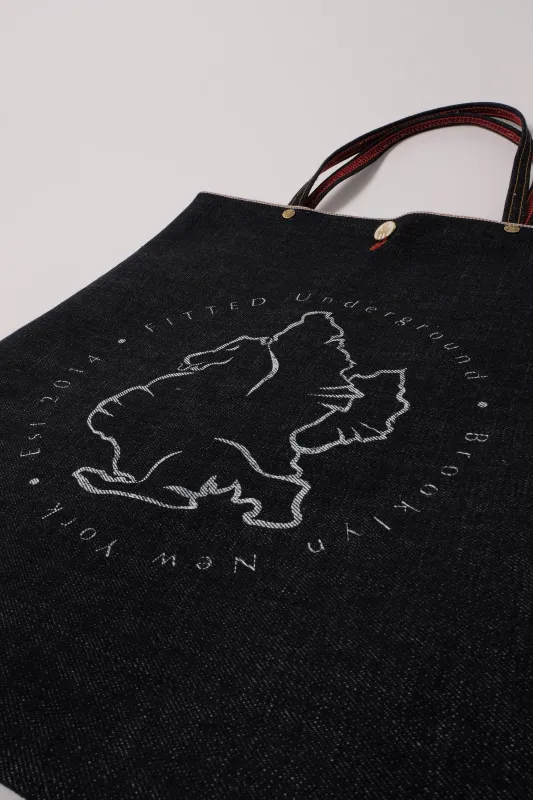 Selvedge Denim Tote - Greensboro made by Fitted Underground