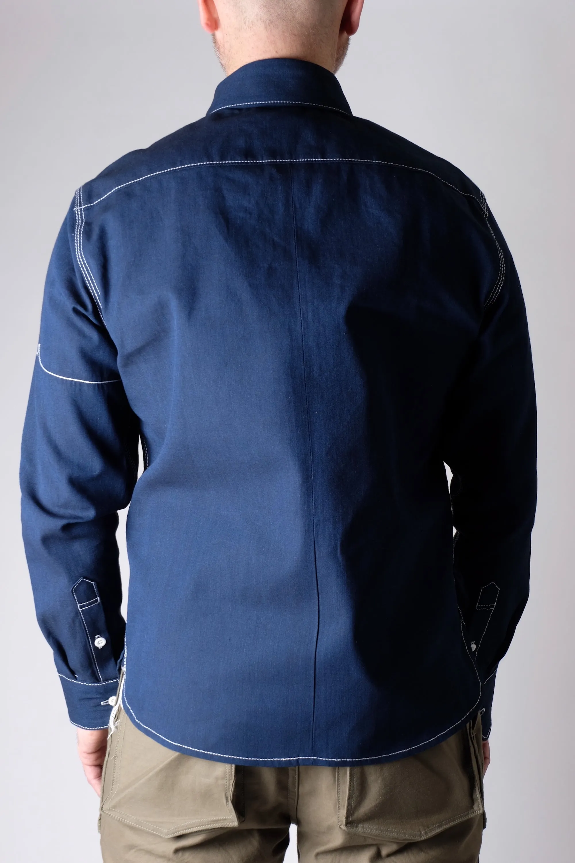 LES Dark Indigo Selvedge Chambray sold by Fitted Underground product image thumbnail 4