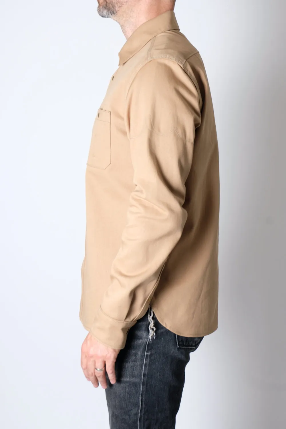 CHELSEA Selvedge Twill Workshirt (Tan) sold by Fitted Underground product image thumbnail 3