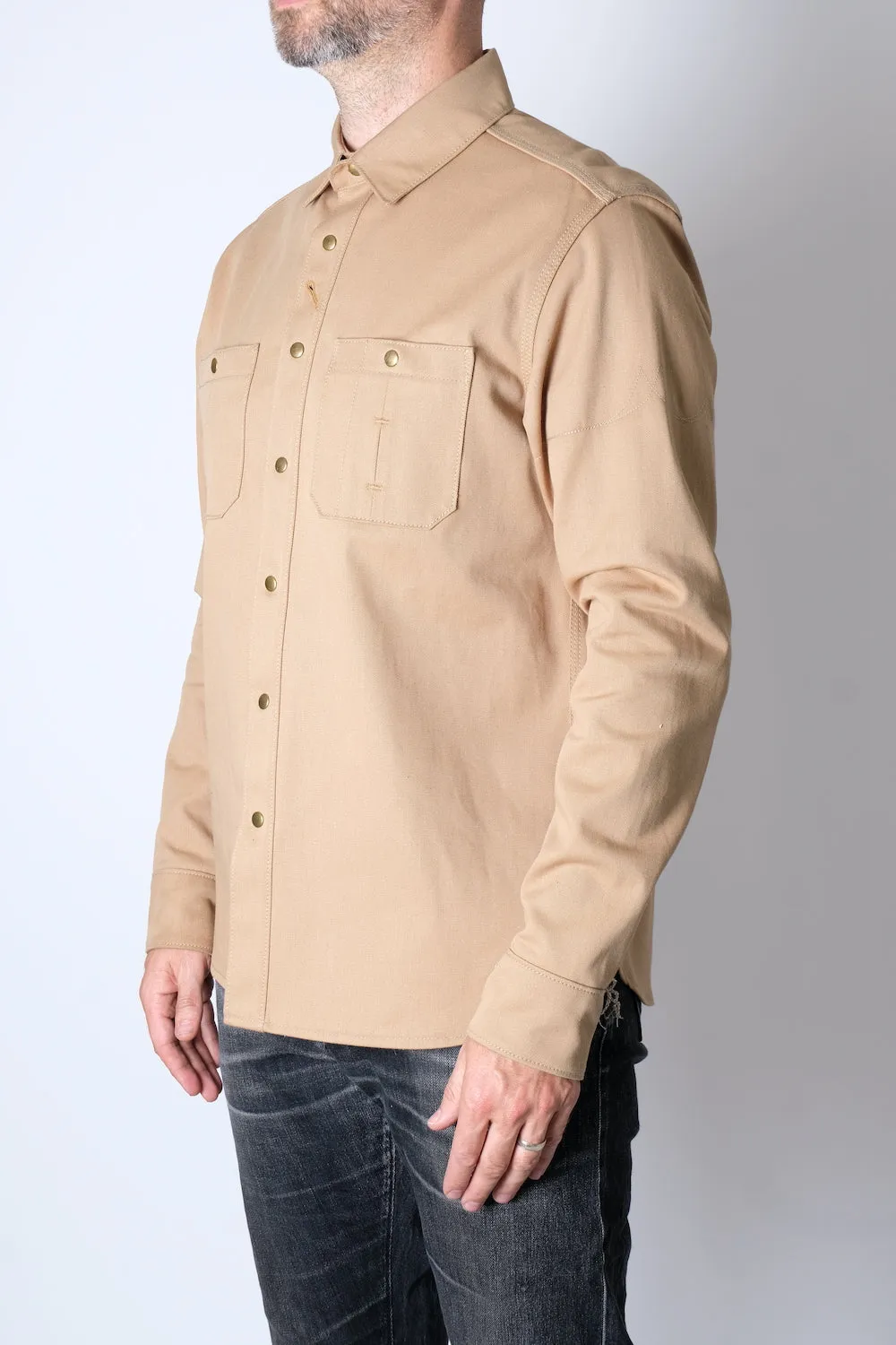 CHELSEA Selvedge Twill Workshirt (Tan) sold by Fitted Underground product image thumbnail 2