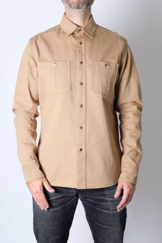 CHELSEA Selvedge Twill Workshirt (Tan) made by Fitted Underground