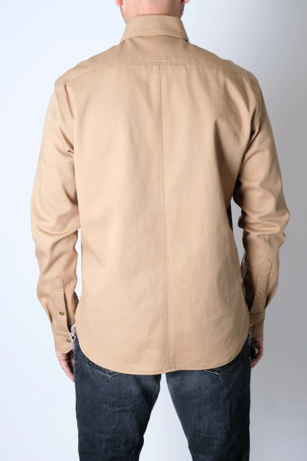 CHELSEA Selvedge Twill Workshirt (Tan) sold by Fitted Underground product image thumbnail 4