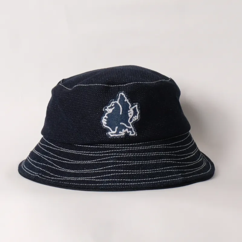 Sashiko Bucket (Black Trim) made by Fitted Underground
