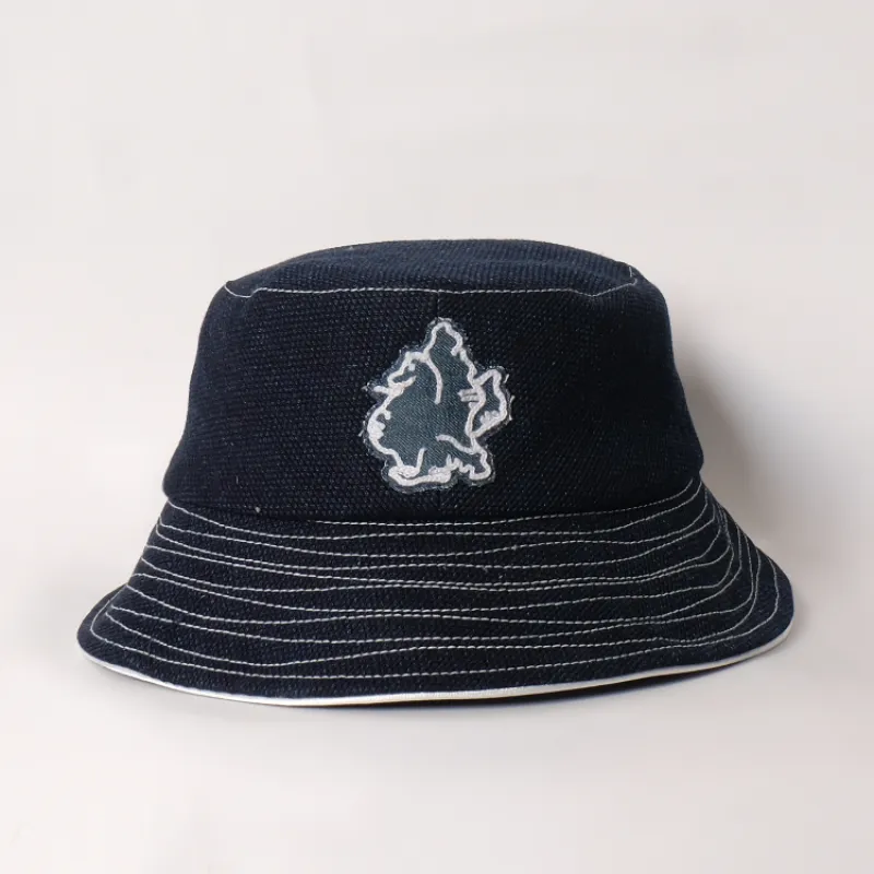 Sashiko Bucket (White Trim) made by Fitted Underground