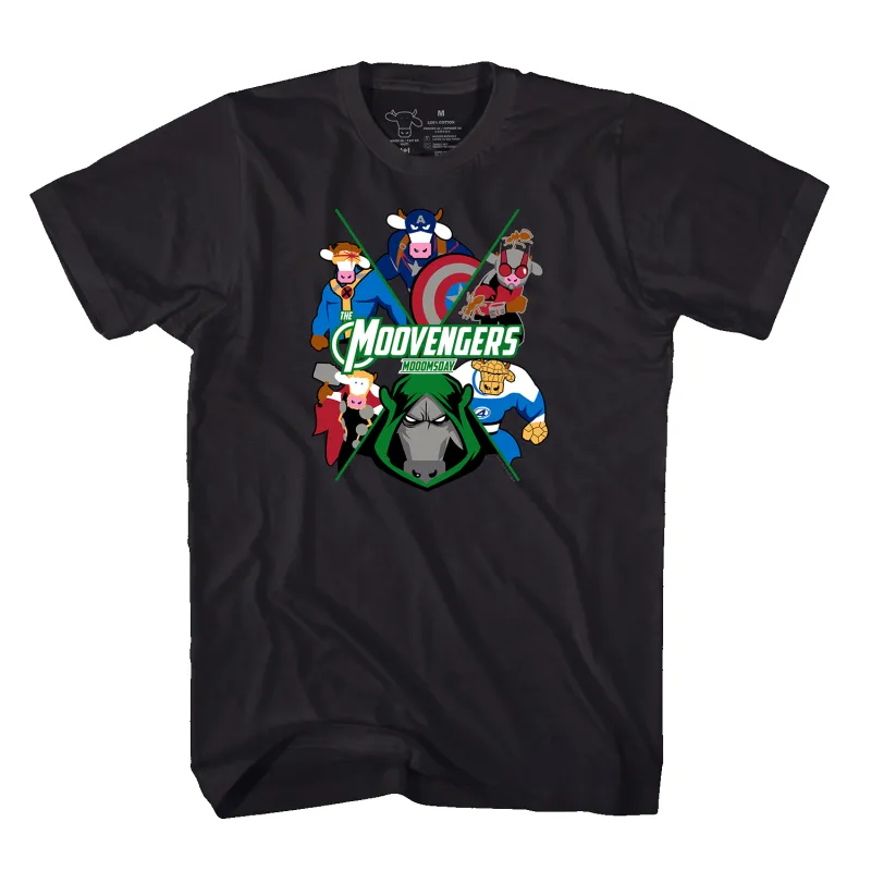 Adult T - The MOOvengers MOOOmsday made by Cows
