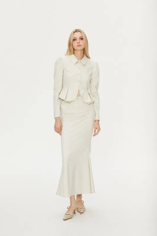 Novia Short Lace Blazer in White sold by PANN