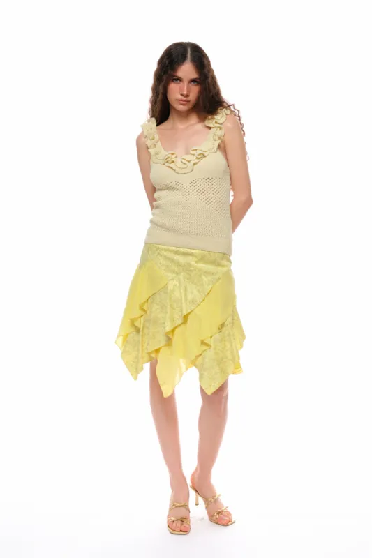 Nadia  Snake Print Panel Skirt sold by PANN