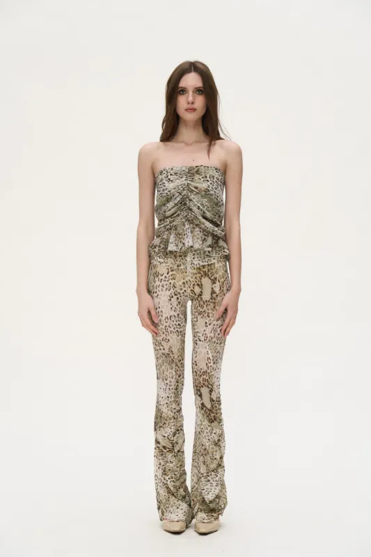 Glenn Leopard Print Stretch Mini Skirt sold by PANN