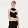 Avril Ruffled Chiffon Sleeveless Top in Black sold by PANN