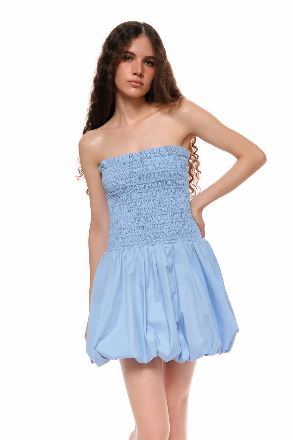 Yuki Floral Bustier Dress in Blue sold by PANN product image thumbnail 5