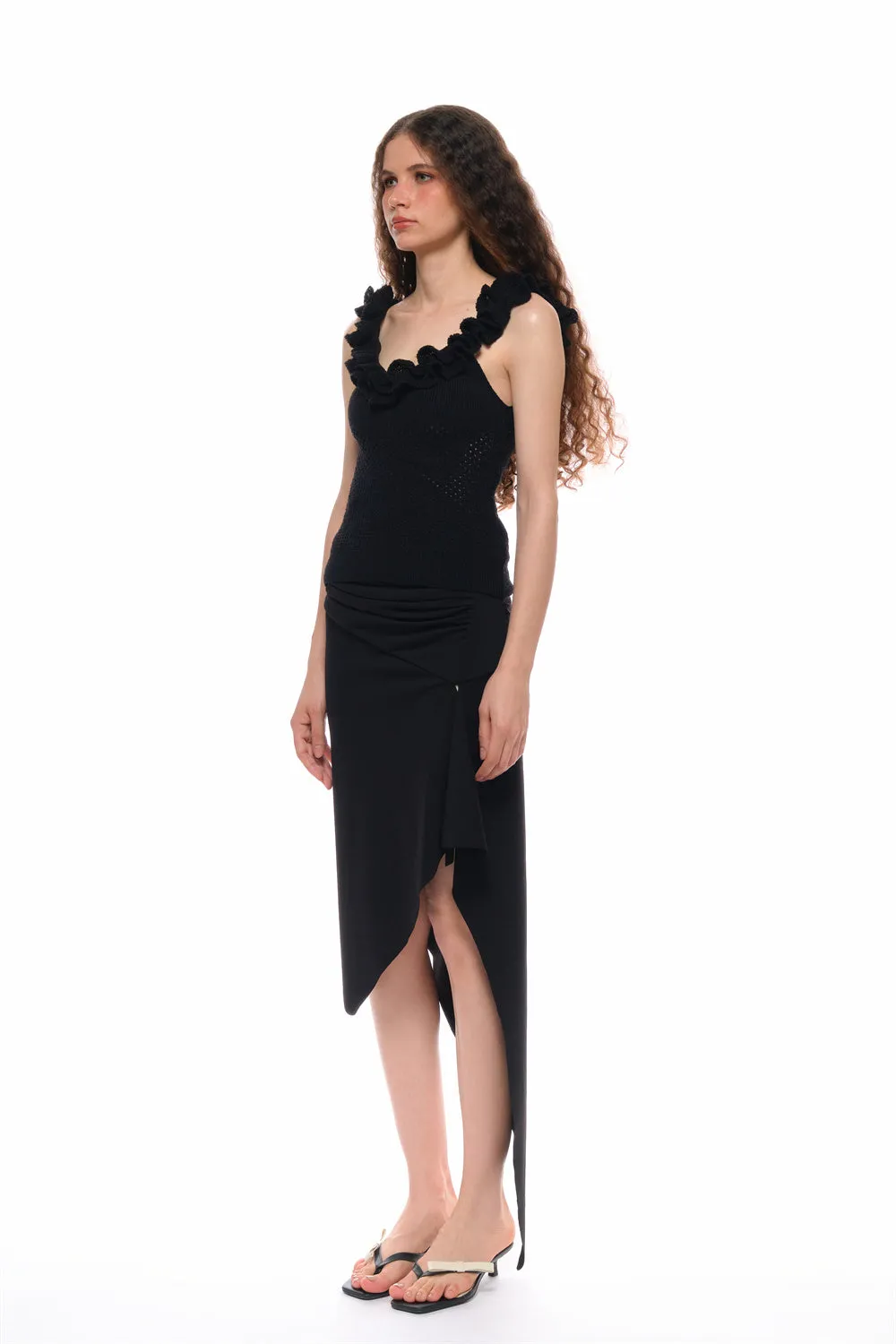 Unity Asymmetrical Knit Skirt sold by PANN product image thumbnail 4