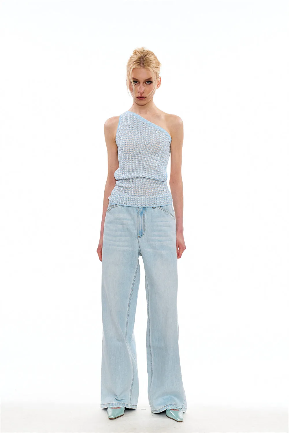 Alyssa Wide-Leg Denim Pants sold by PANN