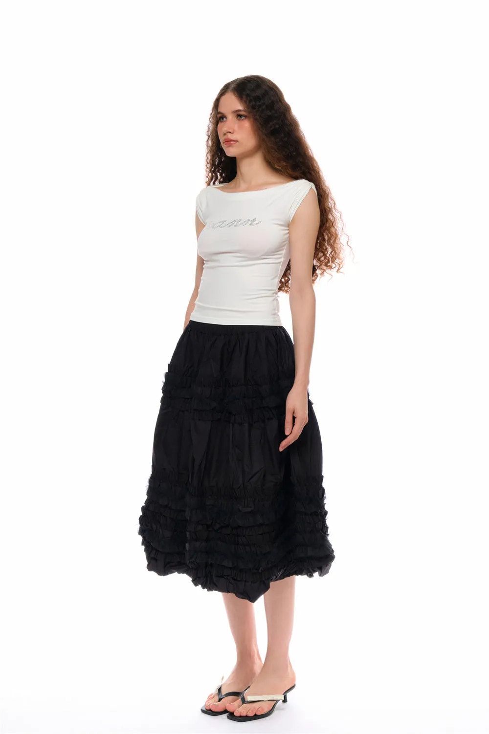 Ada Boat Neck T-Shirt in White sold by PANN product image thumbnail 5