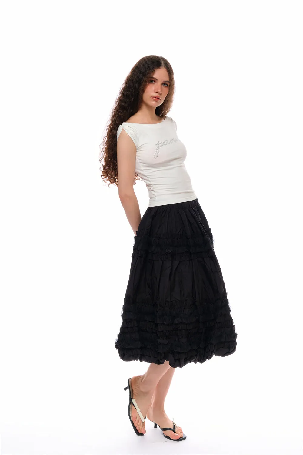 Ada Boat Neck T-Shirt in White sold by PANN product image thumbnail 2