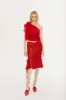 Dora Rose One Shoulder Top in Red sold by PANN