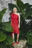 Dora Rose One Shoulder Top in Red sold by PANN